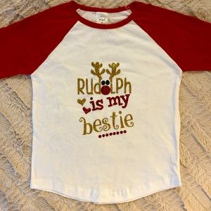 “Rudolph is my Bestie” baseball tee Christmas